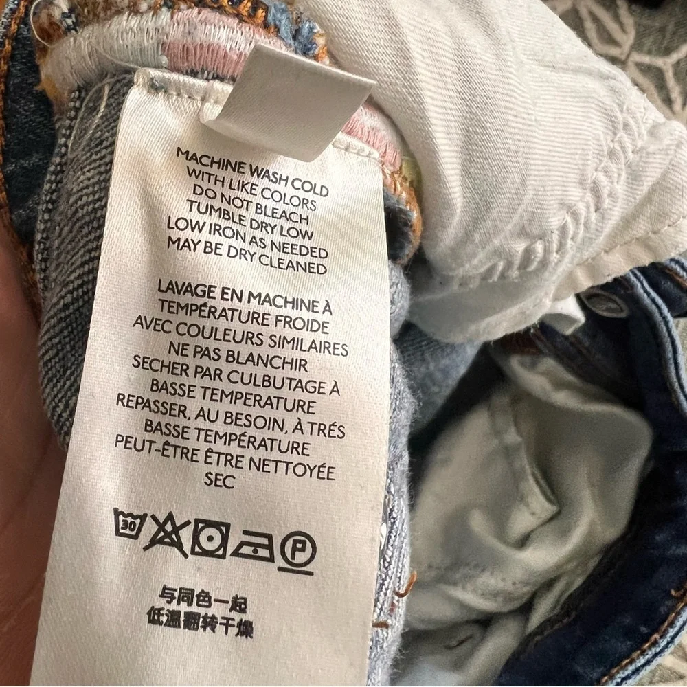 Anthropologie Pilcro Slim Boyfriend Crop side stripe jeans 32 - Picture 8 of 11